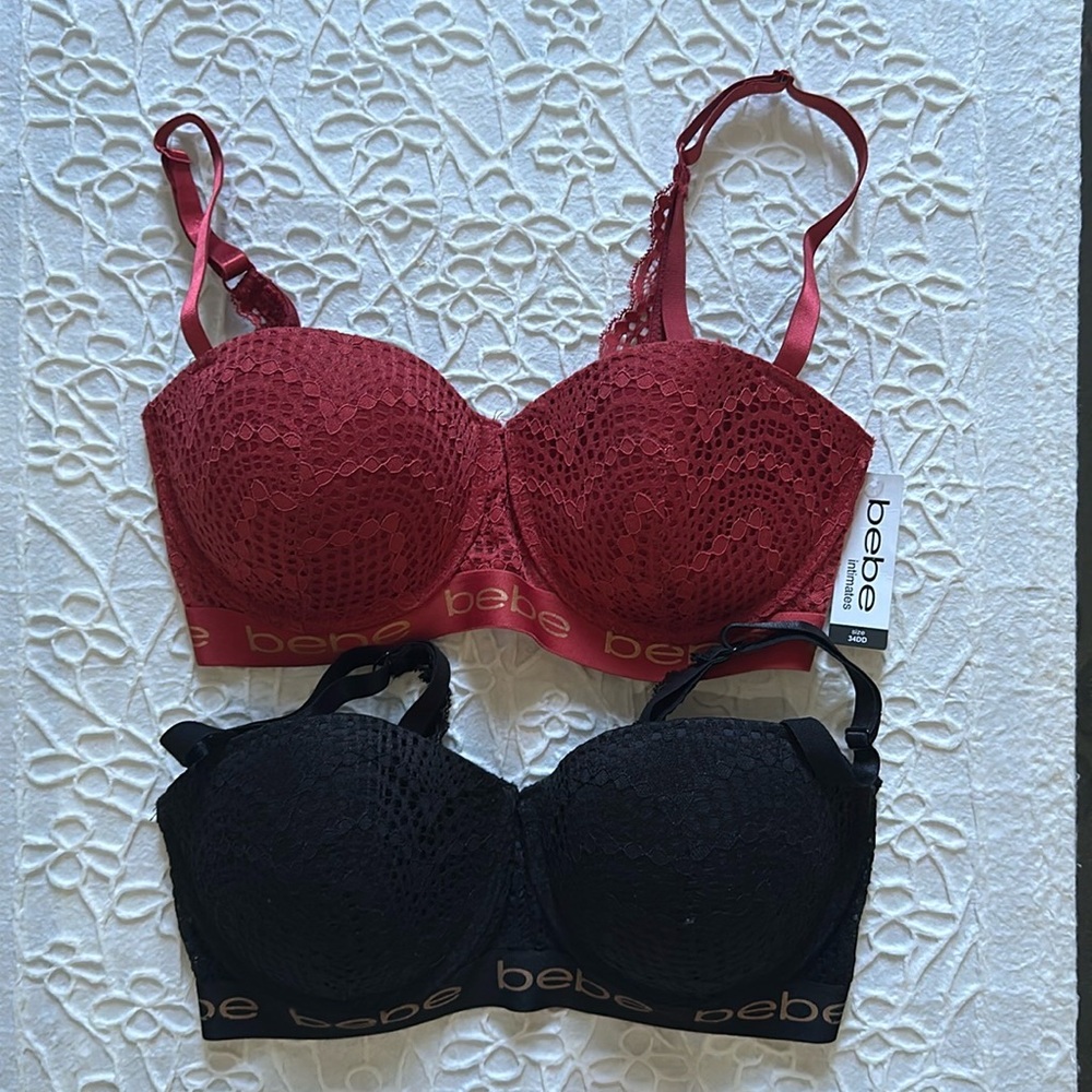 NWT BEBE INTIMATES 2-PACK LACE BRA SET